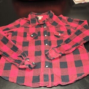 Mossimo Supply Co. Red and Black Plaid Flannel Shirt Sz XXL